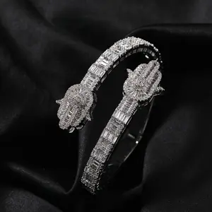 Fatima Hand Bracelet Men'S Personality Inset Zirconia Palm Bracelet Hip Hop New Accessories