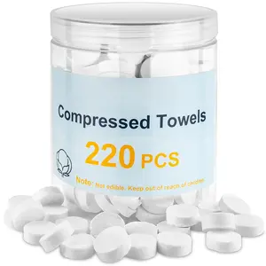 220 count Compressed Towels for , Mini Portable Compressed Towel Tablets, Disposable Washcloths for Travel, Compress Towels Camping Toilet Paper Hand Facial  Tissue