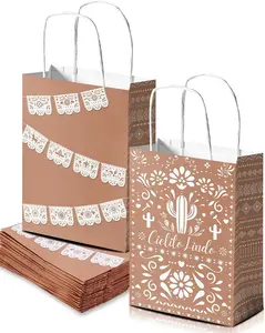 Cielito Lindo Party Favor Bags – 16PCS Mexican Talavera Gift Bags with Papel Picado Decorations for Birthday Baby Shower Cinco De Mayo Fiesta KARAQY