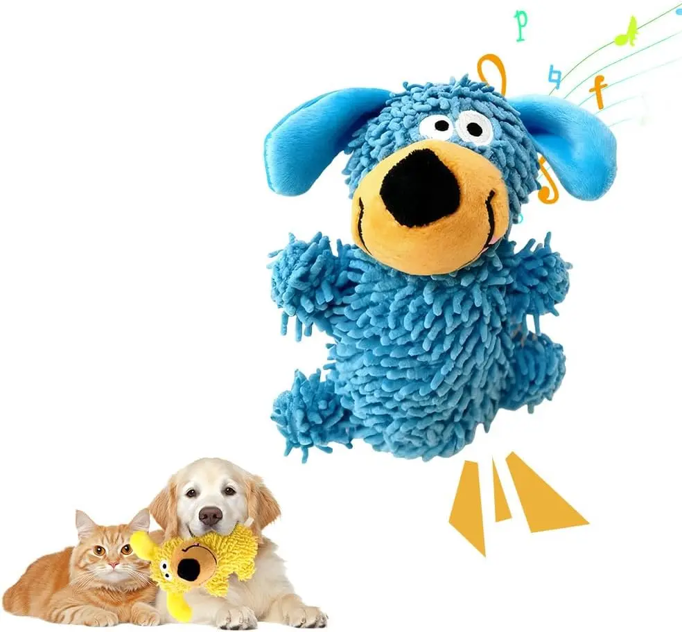 Funny Monster Plush Dog Toy with Built-in Squeaker - Plushie Love Soft Plush for Tactile Play, Interactive Mop Toy for Puppies & Small-Medium Dogs Bonding Time