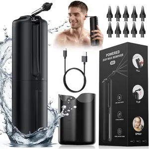 Ear Wax Removal, Electric Ear Cleaner, Ear Irrigation Kit Safe Ear Irrigation Flushing System with 4 Pressure Settings, Effective Ear Wax Removal Tool for Earwax Buildup (Dark Blue)