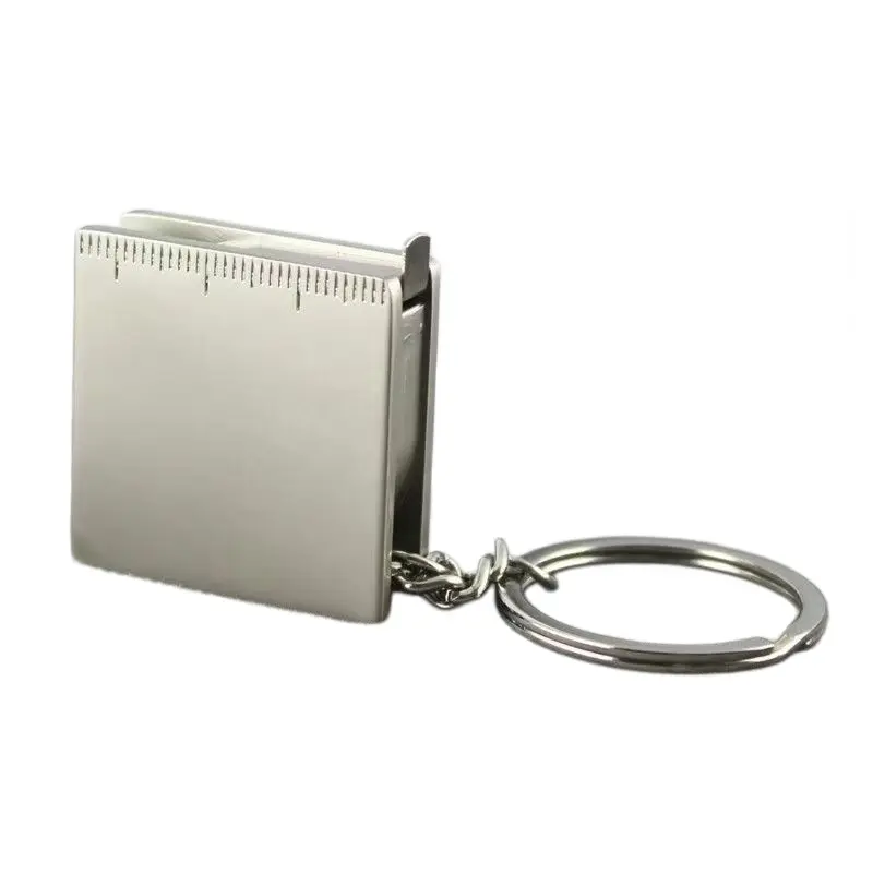 1.3m Dual Scale Tape Measure Keychain, Compact Alloy Pocket Measuring Tape with Key Ring