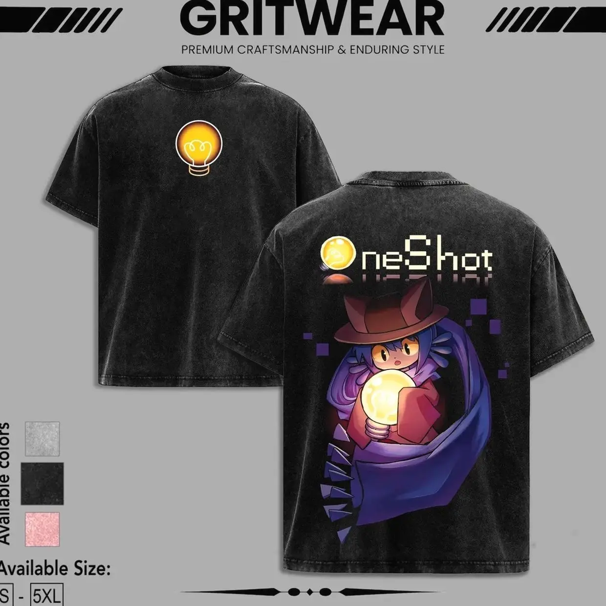 One Shot Game V2 Oversize Washed Cotton Tshirt, Hoodie, Sweatshirt unisex graphic game Menswear streetwear graphic t-shirts, christmas gift idea FTA