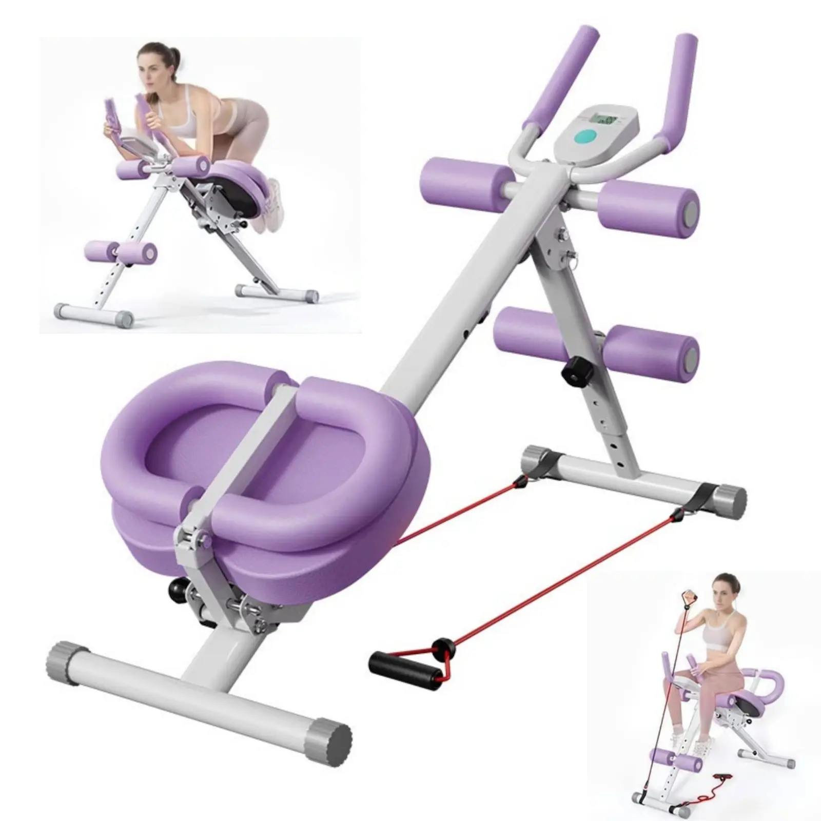 Lpxpass Adjustable Abdominal Trainer, Foldable Core Workout Equipment for Home Gym with 5 Height and 3 Customizable Incline Levels, Abdominal Workout Machine, Abs