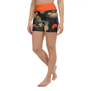 Quantum Clouds Abstract Yoga Shorts