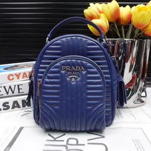 Pre-owned PRADA Calfskin Backpacks Diagramme Blue Backpack T10205753