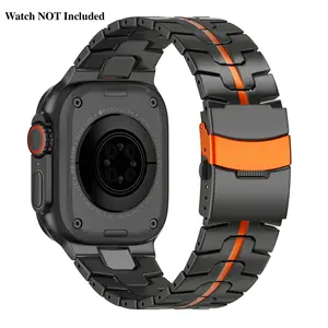 Titanium Metal Band for Apple Watch Ultra2/Ultra 49mm 46mm 45mm 44mm with Secure Buckle Accessories Wearable Smartwatch Strap