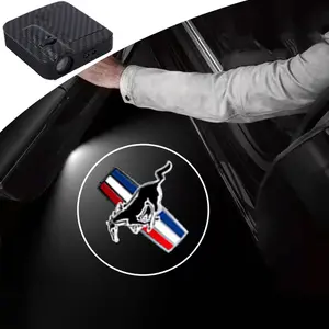 2PC Led Car Door Welcome Light Logo Shadow Projector Laser Lamp For Ford Mustang GT 2020 2019 2018 2017 2016 SHELBY Explorer F150 F250 F350 EcoSport S-MAX Accessories Led Car Lights