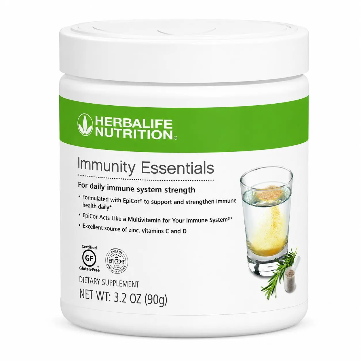 Herbalife Immunity Essentials 3.2 oz Powder with Vitamin C D Zinc & EpiCor Beta Glucan Complex Gluten Free Supplement for Daily Wellness Routine - Healthcare, Edible