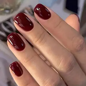 Multicolor Solid Color Press on Fake Nail for Gift, 96pcs/4Boxes Short Square False Nail, Removable Nail Art Artificial Full Cover, Women Girls DIY Manicure