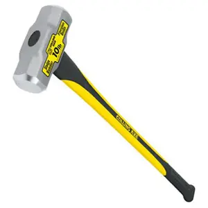 212 MAIN Truper MD-10FD-C 10 lbs. Fiberglass Handle Sledge Hammer - Heavy Duty, Double Injected, Drop Forged, Heat Treated, Rust Resistant DIY Tool for Demolition, Diy Tools
