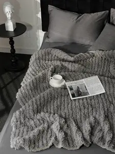 Fleece Throw Blanket Twin Size for Couch - Thick and Warm Throw for Women and Men, Soft Fuzzy Plush Blanke for Winter, Grey, 60x80 Inches