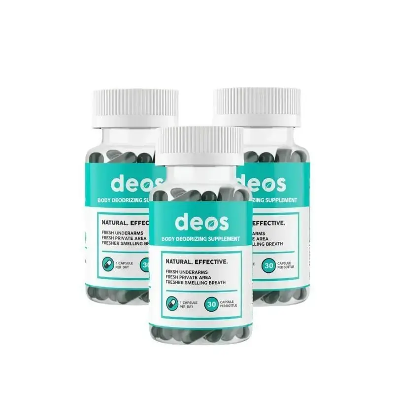 DEOS Internal Deodorant Supplement - Natural Chlorophyll Pills for Healthcare, Gut Health, Skin Health & Detox Support - Full Body Odor Control - 30 Capsules