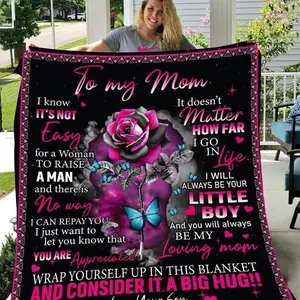 Mom - You Are Appreciated Blanket Gift From Son For Mother's Day Cool Mom Gifts Thoughtful Message Christmas Birthday Soft Napping Bedding Accessories Throw Blanket