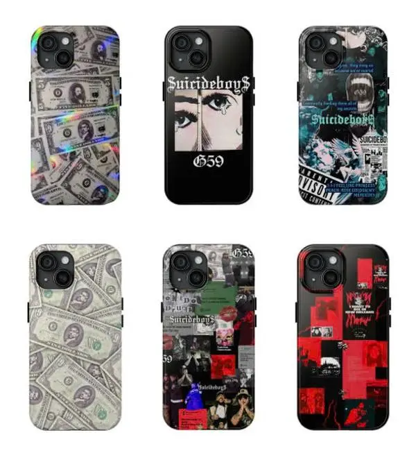 Sboy Uicideb0y Tough Phone Full Border Print, Grey Day 59 Merch, Fan Gift, Smooth Shockproof Cover Phone Cases Phone Cover Hard Case Tough 2-piece Phone Case