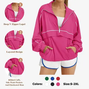Fisoew Quarter Zip Pullover Women Moisture-Wicking Oversized Sweatshirt Lightweight Workout Athletic Pullover Jacket #Springtok #TikTokShopHolidayHaul #TikTokShopJumpstartSale Gym Sweatwear Casual Sporty Top