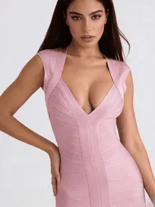 Baby Mini Sexy Bandage Dress, Womenswear, Lady, Cap Sleeve Elegance Statement Party Formal Style, Plain Pattern, Short Dress Length, Perfect for Parties and Events