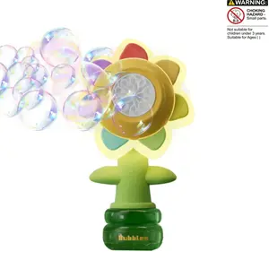 Sunflower Bubble Machine: One-Touch Start, Three-Speed Adjustable, Handheld Design, Night Light, Large Bubble Output, Sunflower Motif, Bubble Spinner, Bubble Ball, Touch-Sensitive Bubbles – A Fun Bath Toy: Electric, Automatic, Head-Shaking,