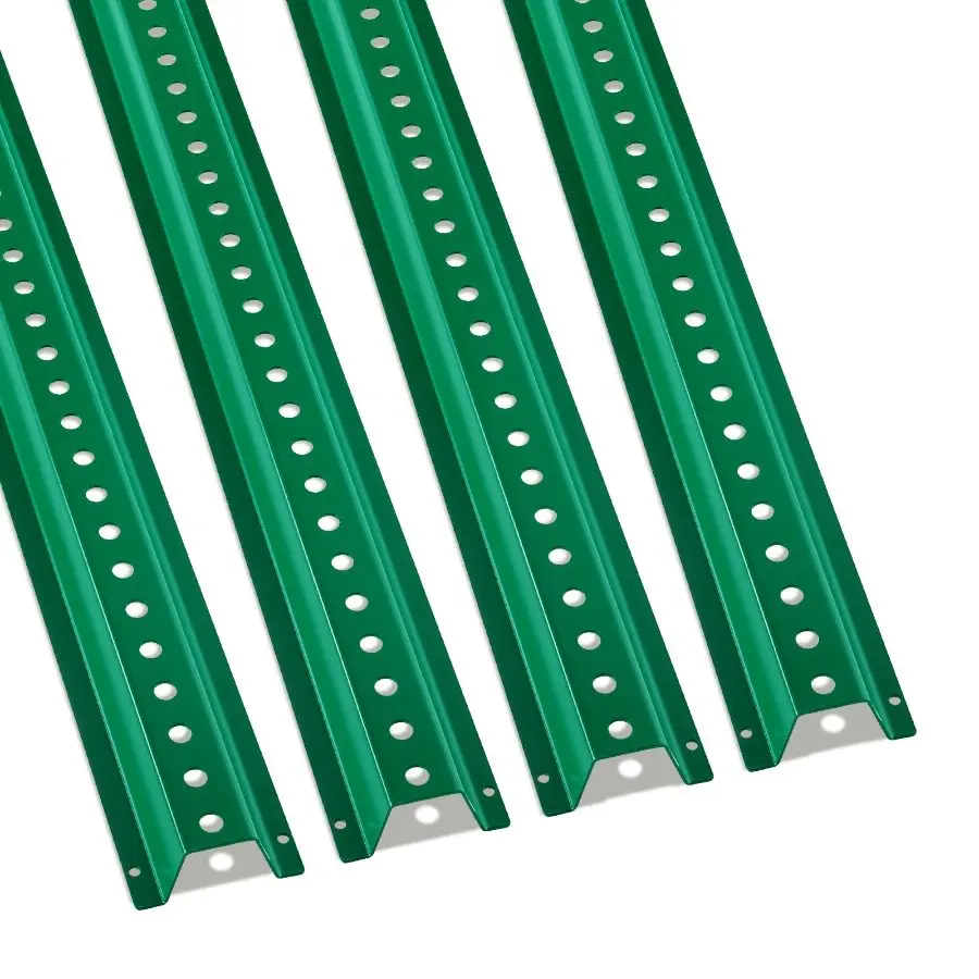 VEVOR 4-Pack 8FT Standard Size Rust-Proof Galvanized Steel Powder Coated U-Channel Fixed Road Sign Pole, Heavy Duty Fence Post for Courtyards, Easy Installation & Alignment, Guide Routes, Provide Warnings, Information & Promotional Use