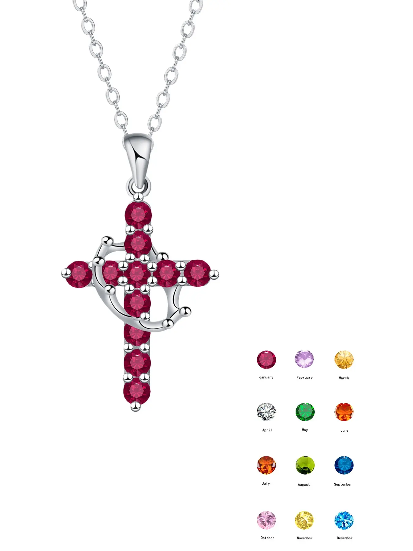 Women's Crown Cross Necklace Upgrade, Unchanged Faith Jewelry, Christian Religious Gift for Her, Pendant Necklace, Copper Pendant Necklaces