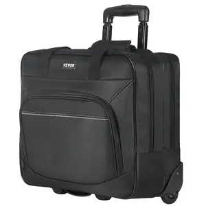 VEVOR Rolling Laptop Bag 15.6 Inch Wheeled Computer Bag for Work Women & Men Black