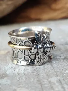 Vintage Boho Ring, Worry Anxiety Ring, Fashion Jewelry Accessories for Women & Girls, Boho Style Rings