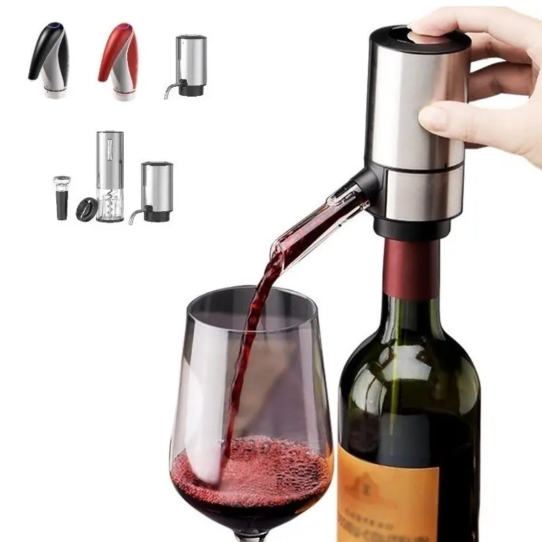 Electric Wine Aerator & Pourer, One-Touch Wine Dispenser, Instant Wine Decanter for Smooth Drip-Free Pouring, Easy Serving for Seniors & Wine Lovers