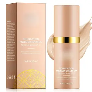 4 in 1 Foundation Liquid, Medium Coverage Foundation Makeup with Flawless Finish, SPF 50+ & Longwearing & Waterproof, Hydrating Color Changing Foundation Light Spectrum for Gym, Sports, Dancing