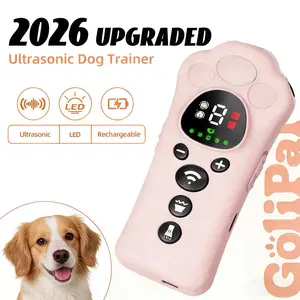 Golipal 2026 Upgraded Ultrasonic Dog Trainer 270° Wide Angle Anti Bark & Repellent Adjustable Levels with Flashing Strobe Light Rechargeable Portable
