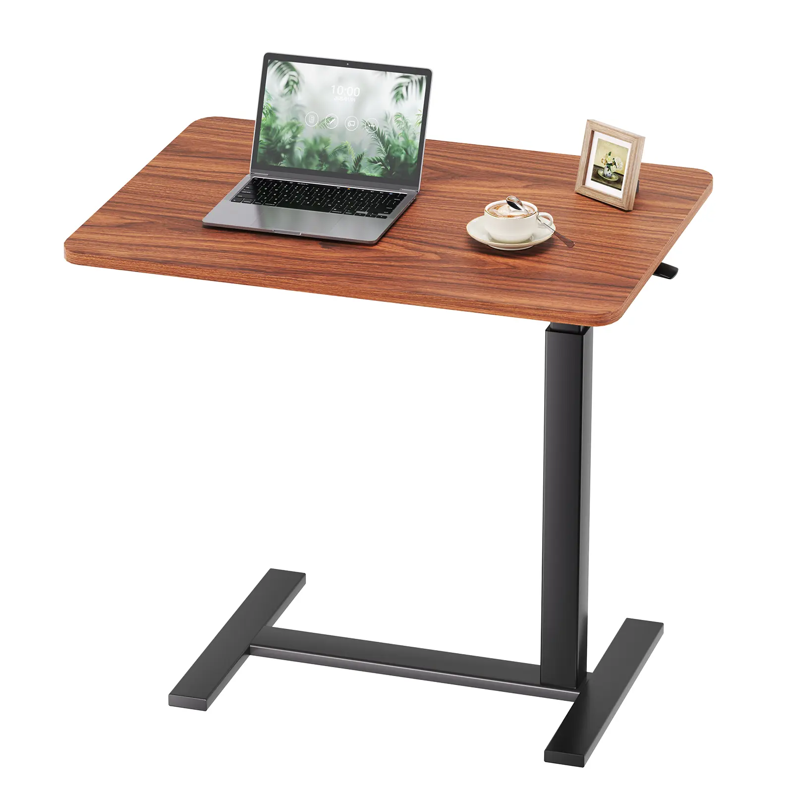 DUMOS Overbed Bedside Table with Wheels, Adjustable Hospital & Home Use Bed Table, Rolling Laptop Table, Mobile Standing Desk