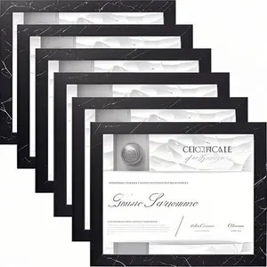 Black 8.5 x 11 Document Frame Set of 6, Wall and Tabletop Display Frame, Reusable Certificate Holder, Durable Diploma Frame, Shatter-Resistant Glass with Hanging Hardware Decor Gifts Mount Pack Photo Sheets