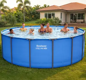 Bestway Steel Pro MAX 15' x 48" Round Above Ground Swimming Pool for Backyard