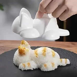 1pc Cute Cat-Shaped Rice Ball & Pudding Mold - Food-Safe Plastic Kitchen Mold for Making Cat-Shaped Treats, No Electricity Needed, Perfect for Fun Meals & Desserts, Cat Kitchen Accessories, Playful Mealtime Accessory