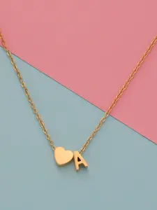 Minimalist Heart Letter Necklace for Women, High Polish Unique Design Collar Chain, Daily Wear Layered Necklace, Birthday Valentine Gift