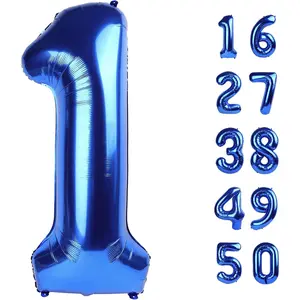 40 Inch Navy Blue Number 1 Balloon Jumbo 10 11 12 16 48 Foil Balloons for Milestone Decorations Birthdays Corporate Events Photo Booths Party Supplies