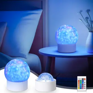 16 Color Projector Lamp, Aurora Atmosphere Light, USB Decorative Nightlight, LED Projection Lamp, Festival Water Wave Bedside Lamp