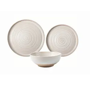 Collins Cream Stoneware 12-Piece Dinnerware Set for Kitchen and Dining Cutlery Sturdy