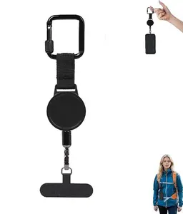 Outdoor Anti-Theft  Phone Tether Retractable Phone Lanyard, Retractable steel-cable Anti-Theft Phone Holderwith Carabiner Anti-Drop