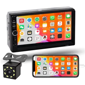 Universal 7 Inch Dual Slot Car Mp5 Player, Wired Phone Connectivity, HD Rear Camera, Abs Material, No Ca Prop 65 Warning