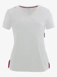 koi Lite Philosophy Women's 3-Pocket Mock Wrap Side Zipper Scrub Top