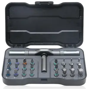 The 24‑in‑1 Magnetic Ratchet Screwdrive, 6.2° 58-Tooth Gear with Detachable Aluminum Handle, Industrial Grade Bit Set