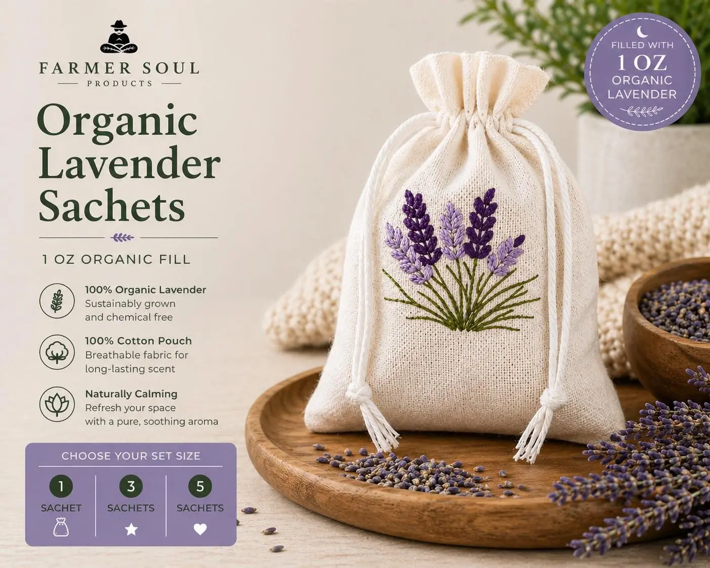 Organic Lavender Sachets