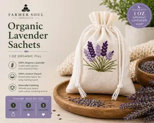 Organic Lavender Sachets – 1 oz Cotton Pouches for Closets, Drawers & Natural Freshening