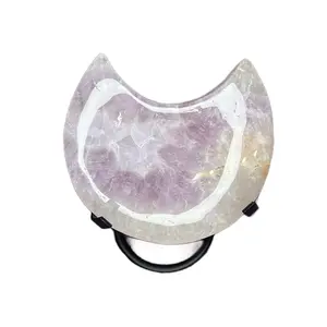 Natural Crystal Carving Moons  Crescent on stand Home Decor varieties