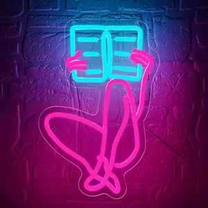 Neon Light for Wall Decoration, Led Neon Lights, Dimmable LED Book Neon Light, Glow Sign for Reading Room, Study, Classroom, Library, Museum, Birthday Gift