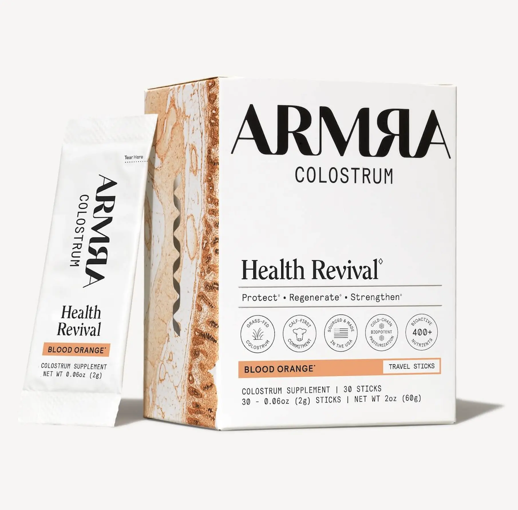 ARMRA Colostrum Blood Orange Travel Sticks