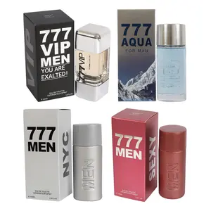 Bundle of 4 EBC 777 VIP, Aqua, Men, Sexy Cologne for Men,  Aromatic Amberwood Body Perfume 100ml