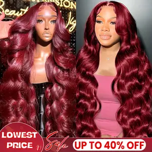 Bling Hair 99j Red Color 33# 4# Color 13x4/6 Body Wave Lace Frontal Human Hair Wigs 180 Density Lace Frontal Wig Real Hair Pre Plucked Human Hair Lace Wigs With Hairline TikTokShopBlackFriday