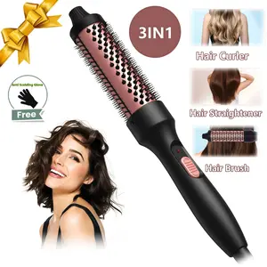 Latest Hot Brush Dual Mch Heater 30s Fast Heating Curling Iron, Hair Straightener, Damage-Free, 180 Degree Beauty Care, Includes Heat Resistant Glove