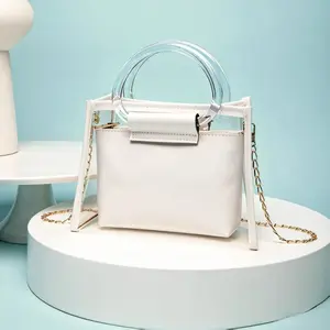 Women's Fashion Transparent Crossbody Bag, Lightweight Commuter Bag, Versatile Trendy Shoulder Bag, Large Capacity Shopping Bag